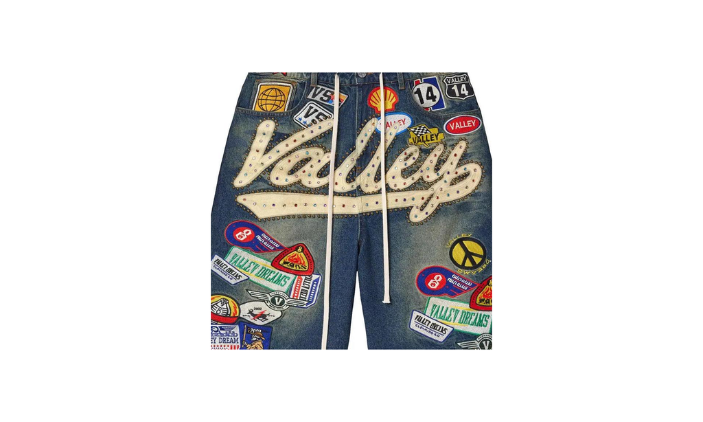 Skittles Patch 1980s Jean Shorts Blue 10053710