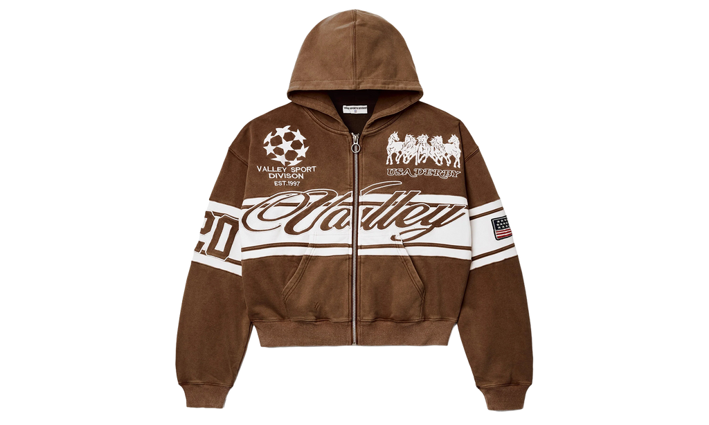 Cursive Zip-Up Brown VAL38