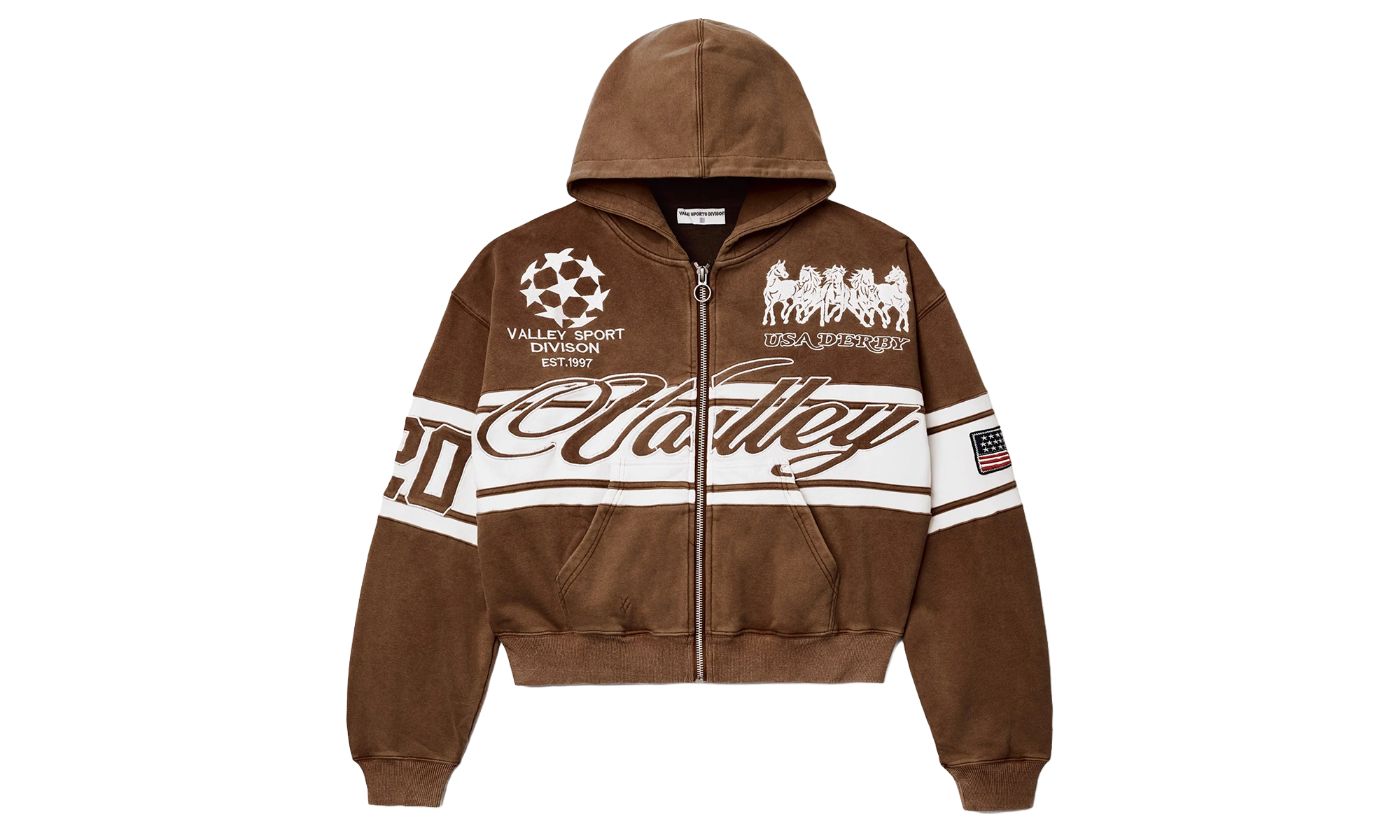 Cursive Zip-Up Brown VAL38