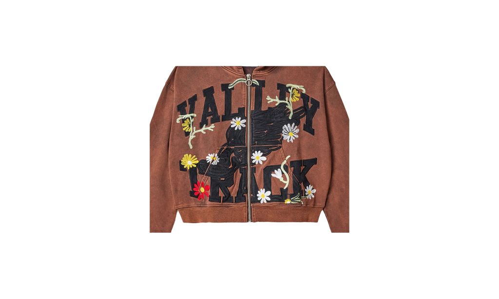 HARMONY GARDEN ZIP UP HOODIE BROWN UNGTKD3Z