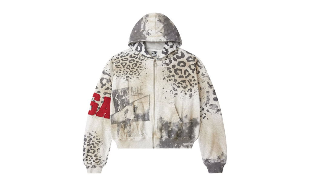 Cheetah Camo Zip Up Hoodie Grey VALE 08 007 CZU GY