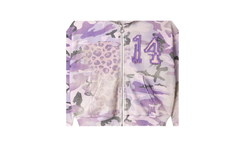Cheetah Camo Zip Up Hoodie Purple Camo VALE 07 007 PWZU PP